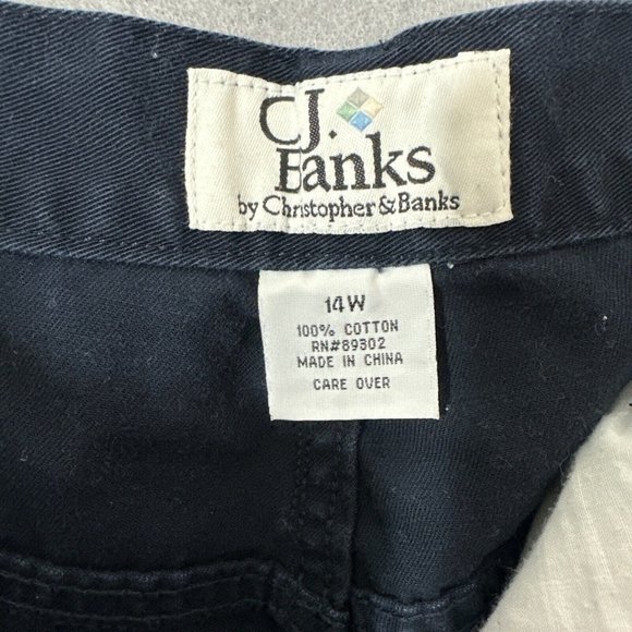 CJ Banks Womens Carpenter Pants Blue Plus Size 14W - Picture 3 of 10